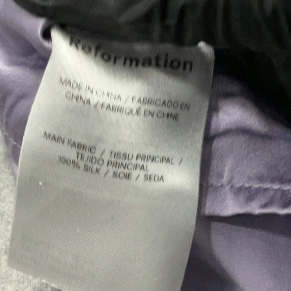 Reformation Overland Silk Top Lilac Purple Aura Size 4 - Picture 8 of 9